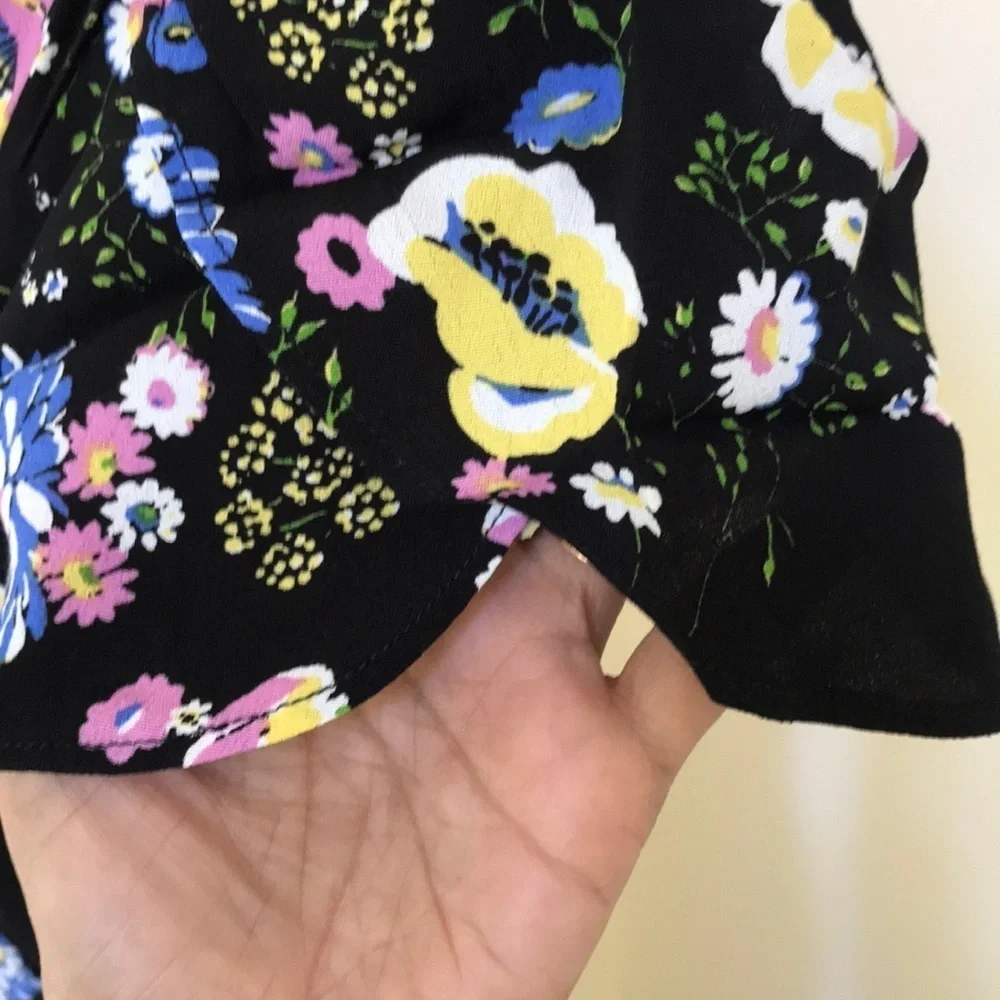 NWT! FREE PEOPLE Black floral wrap dress